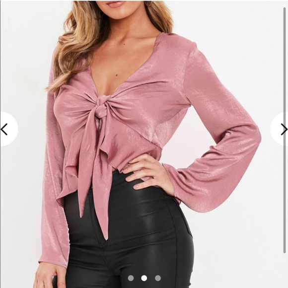 Blush tie up blouse - Picture 2 of 2